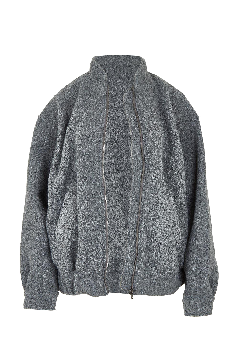 Product shot of the Tahlea Bomber Jacket in colour Greymarle (Grey), detail