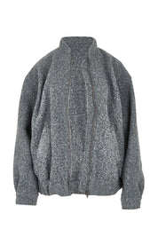 Product shot of the Tahlea Bomber Jacket in colour Greymarle (Grey), detail