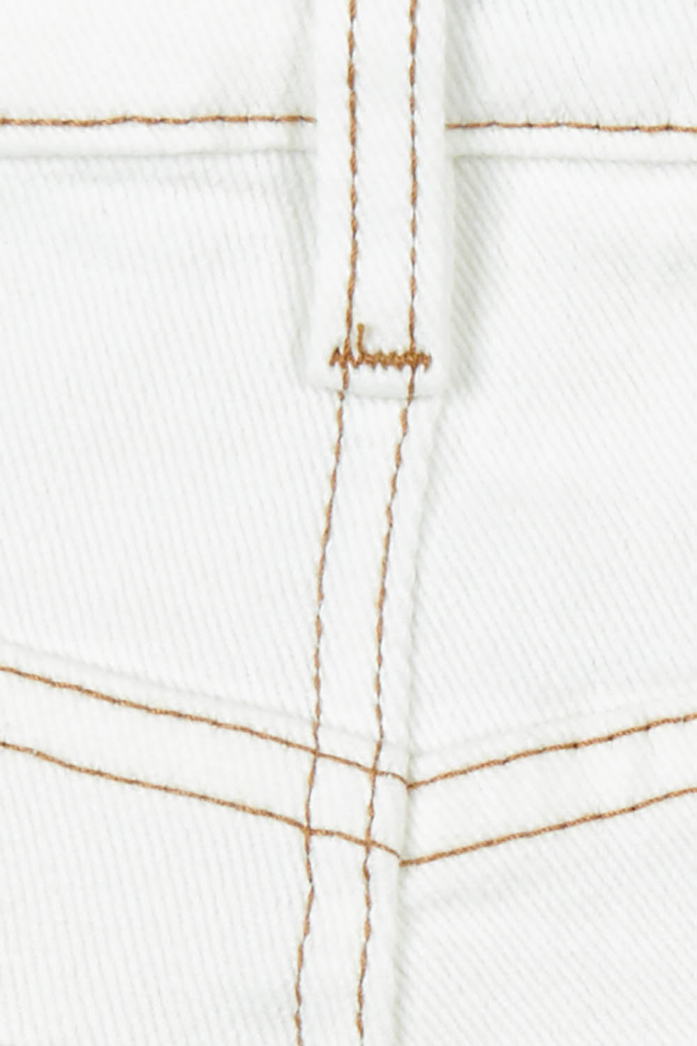 Product shot of the Ray Denim Comfort Maxi Skirt in colour White (White), detail