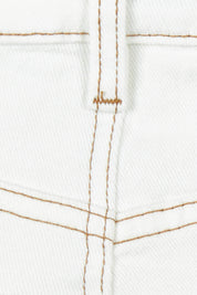 Product shot of the Ray Denim Comfort Maxi Skirt in colour White (White), detail