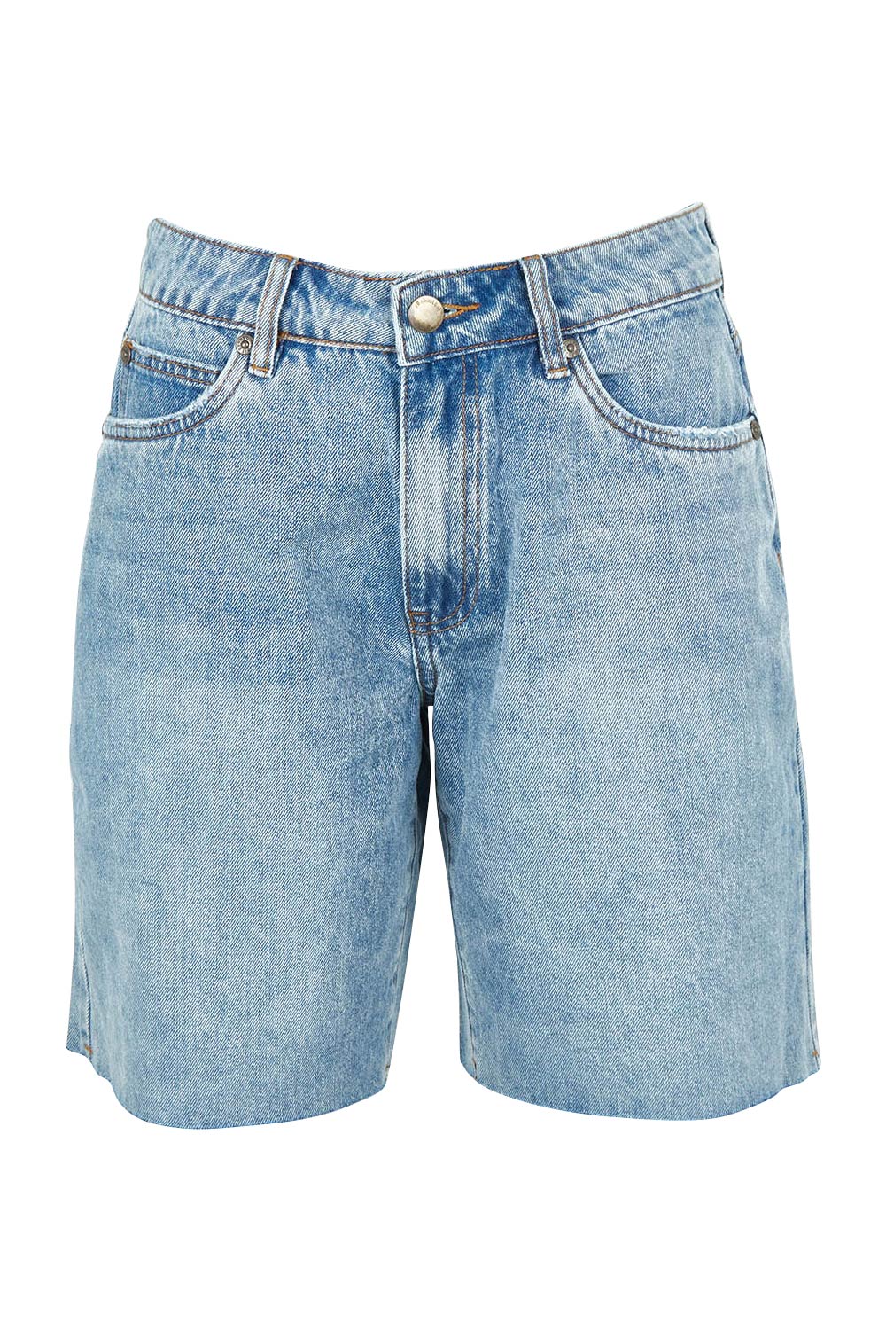 Product shot of the Lexie Denim Short in colour Lblue (Blue), from the front