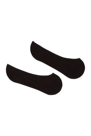 Product shot of the Bamboo Blend Footlet Sock 2 Pack in colour Black (Black), from the front