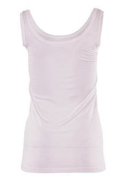 Product shot of the Bamboo Layer Tank in colour Chalk (White), from the back