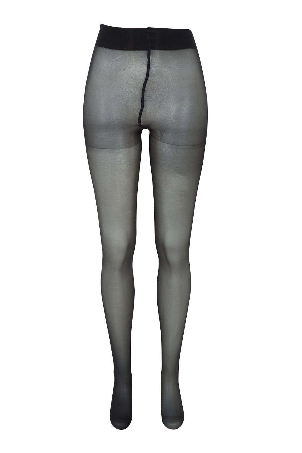 Product shot of the Biodegradable 20D Sheer Tights in colour Black (Black), from the front