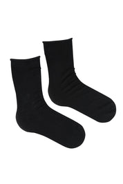 Product shot of the Cotton Blend Comfy Crew Sock 3 Pack in colour Blkchargre (Grey), from the front