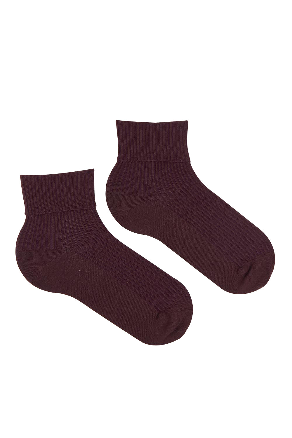 Product shot of the Organic Cotton Cuffed Rib Crew Sock 2 Pack in colour Butterfudg, from the front