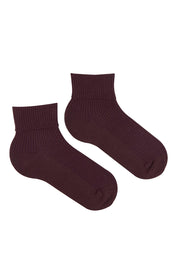 Product shot of the Organic Cotton Cuffed Rib Crew Sock 2 Pack in colour Butterfudg, from the front