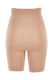 Product shot of the Cinch Hi Waist Short in colour RoseBeige, from the back