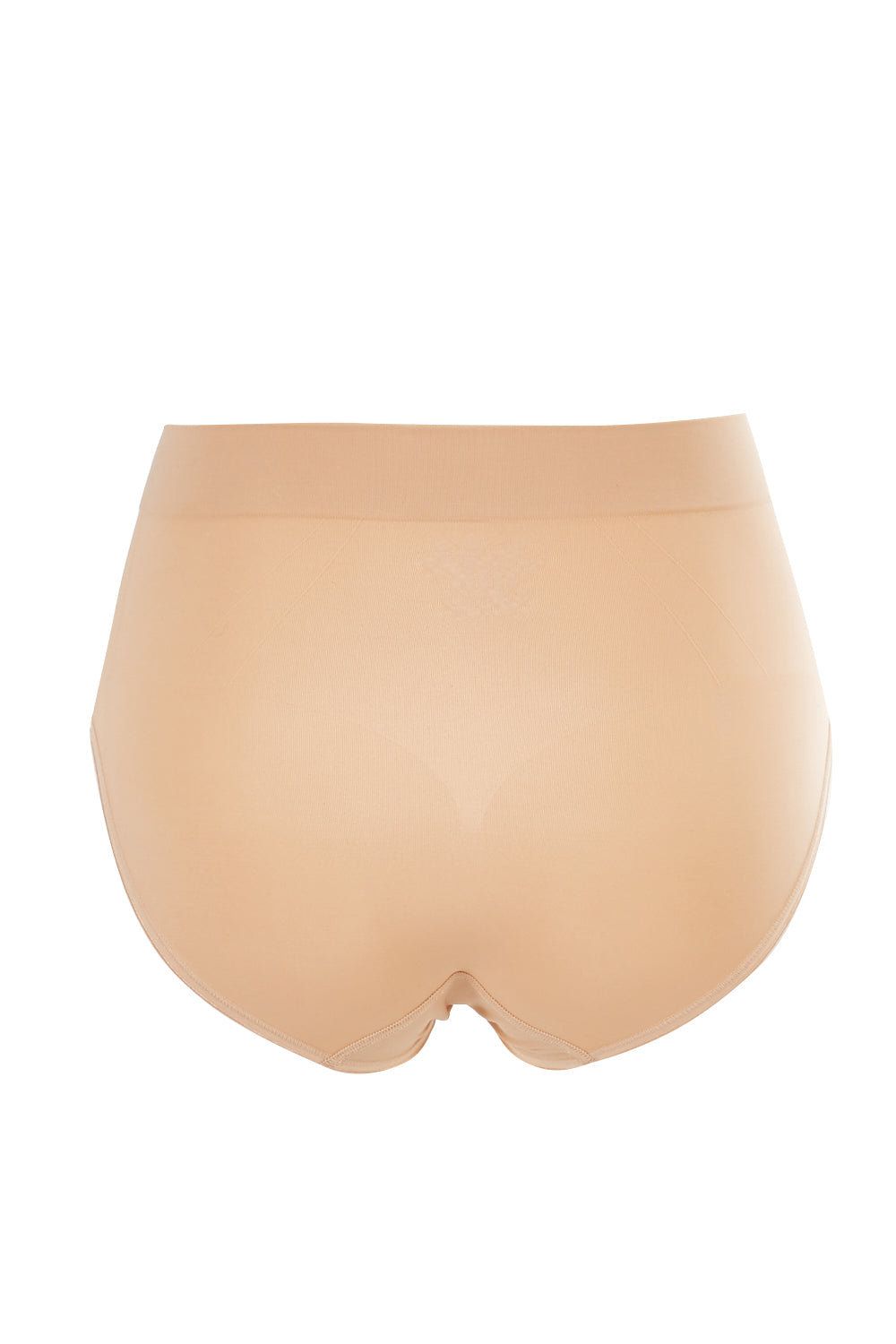 Product shot of the Powerlite Full Brief in colour Rose Beige, from the back