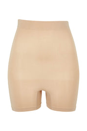 Product shot of the Powerlite High Waisted Short in colour Beige, from the front