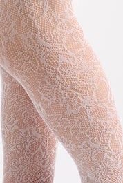 Lace Illusion Tight - White