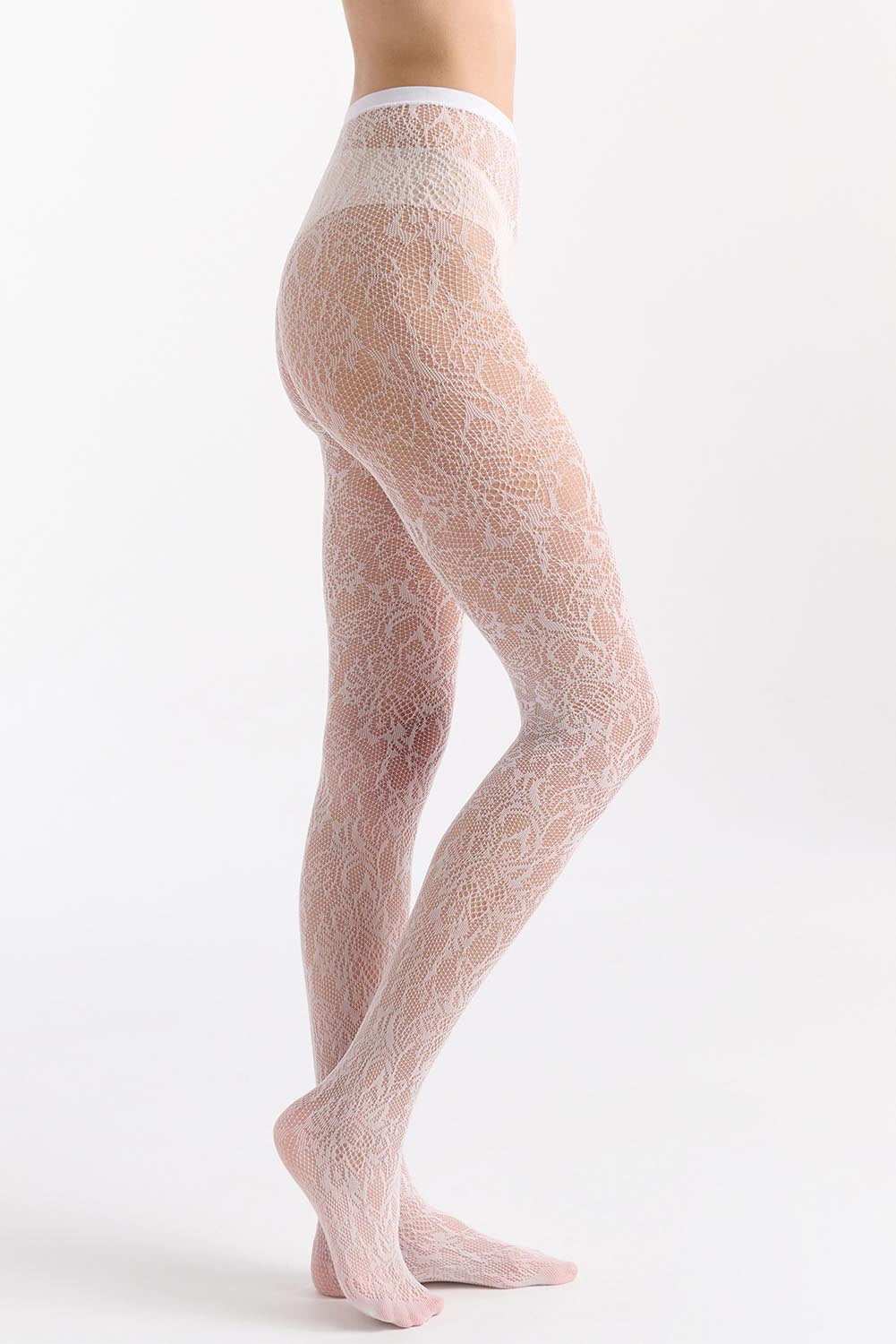 Lace Illusion Tight - White