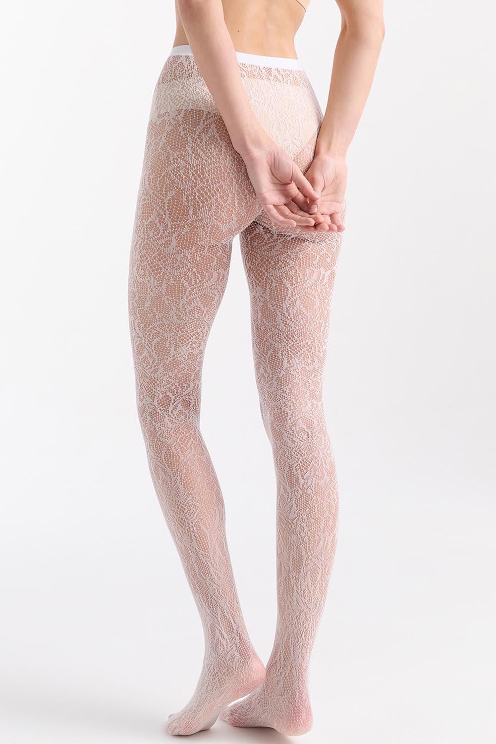 Lace Illusion Tight - White