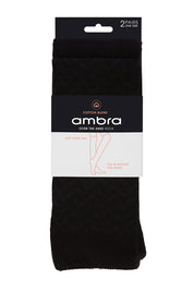Product shot of the BCI Cotton Blend Over The Knee Sock in colour Black (Black), from the front