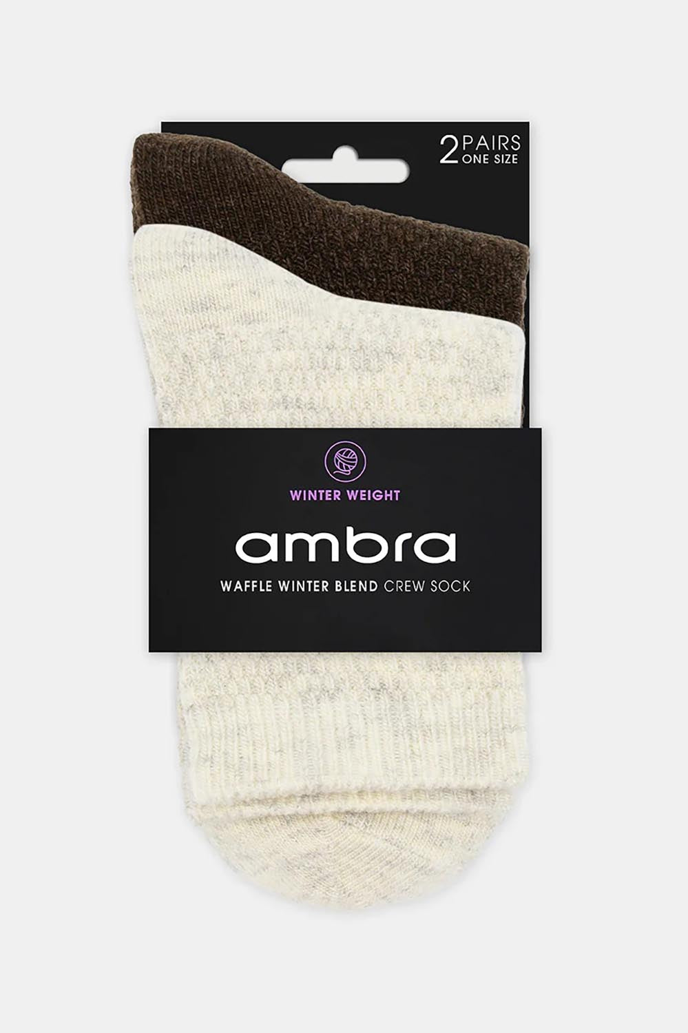 Wool Blend Waffle 2P Crew Sock - Crecoff