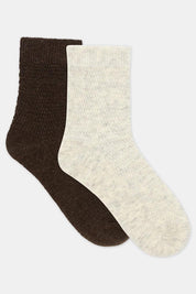 Wool Blend Waffle 2P Crew Sock - Crecoff