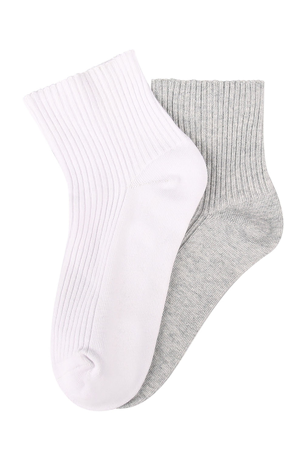 Product shot of the Soft Top Ankle High Sock 2Pack in colour Whitegrey (Grey), detail