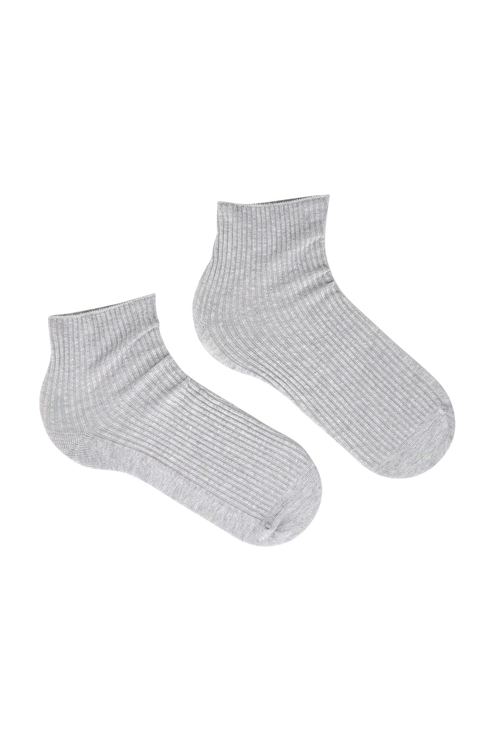 Product shot of the Soft Top Ankle High Sock 2Pack in colour Whitegrey (Grey), from the front