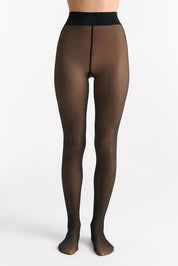 Sheer Look Fleece Tight - Black