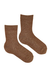 Product shot of the Wool Blend Waffle 2P Crew Sock in colour Vaniltaupe, detail