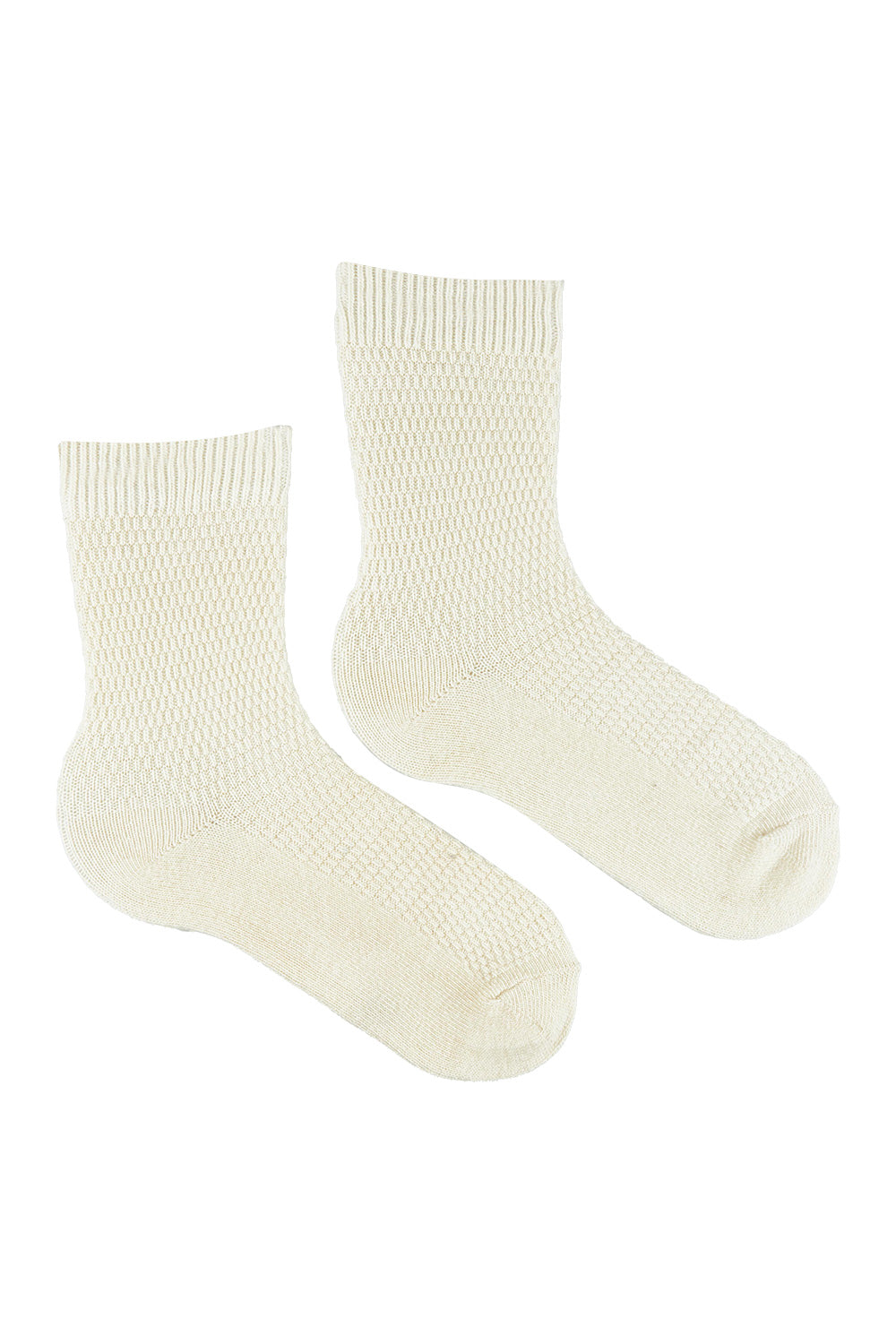 Product shot of the Wool Blend Waffle 2P Crew Sock in colour Vaniltaupe, detail