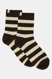 Winter Stripe Crew Sock - Coffee