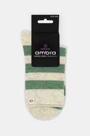 Winter Stripe Crew Sock - Fern