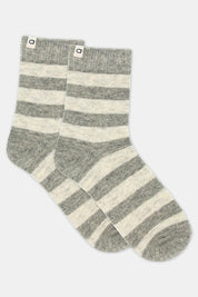 Winter Stripe Crew Sock - Grey