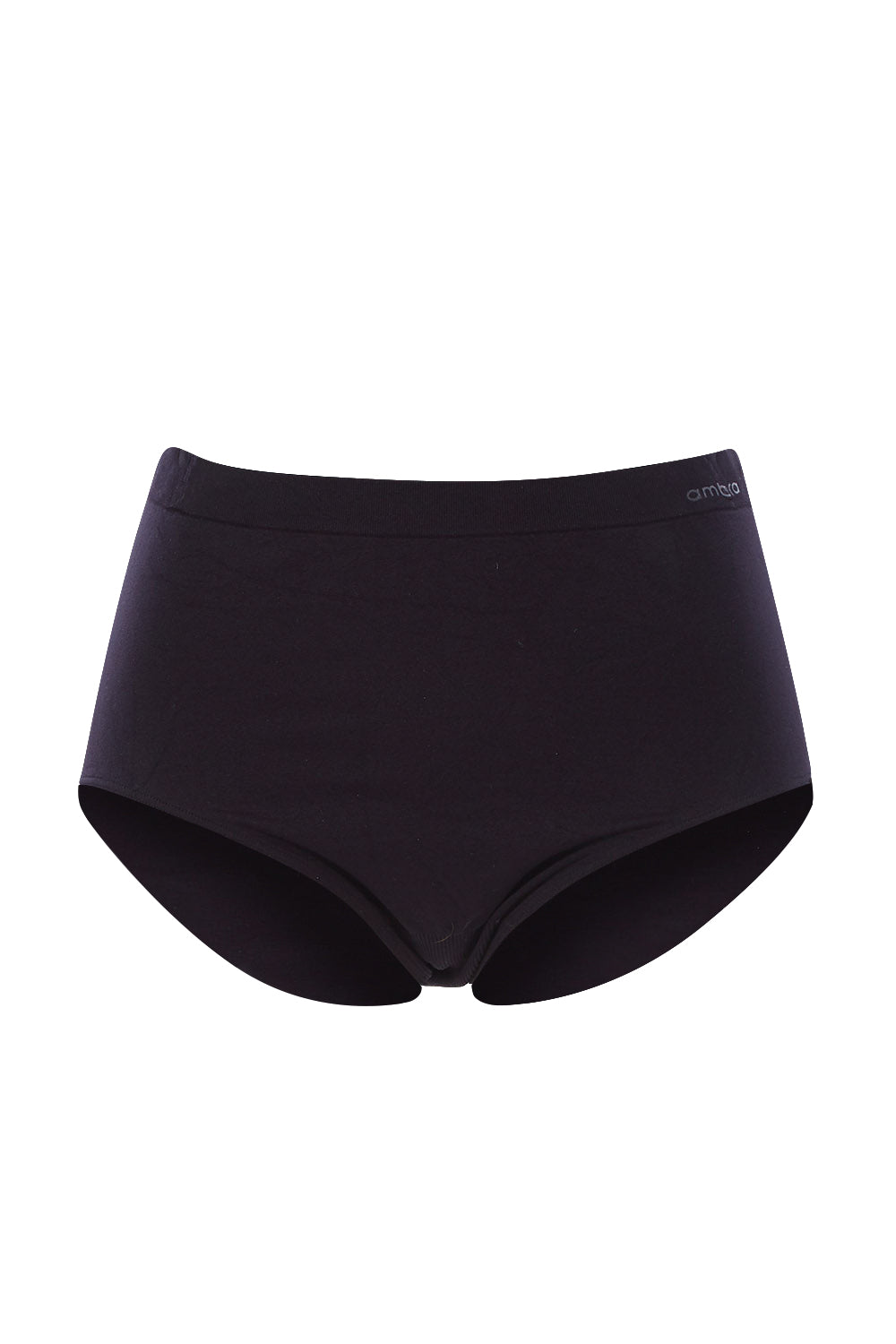 Product shot of the Curvesque Full Brief in colour Black (Black), from the front