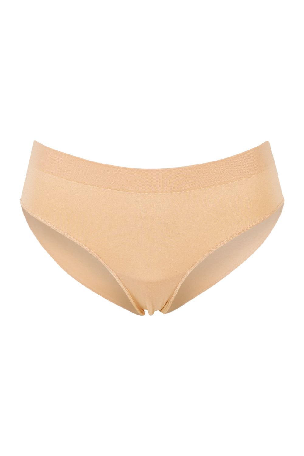 Product shot of the Bare Essentials Hi Cut Brief in colour Rosebeige, from the front