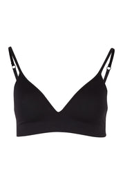 Product shot of the Bare Essentials Moulded Wirefree Bra in colour Black (Black), from the front