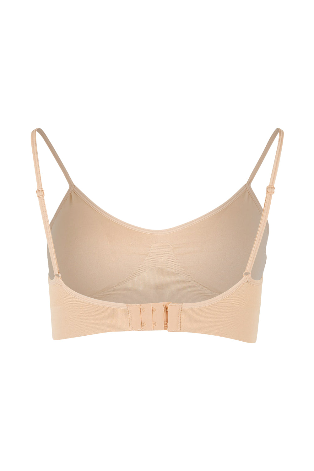 Product shot of the Bare Essentials Padded Wirefree Bra in colour Rosebeige, from the back