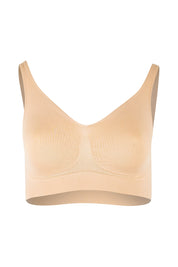 Product shot of the Bare Essentials Shaper Bra in colour Rosebeige, from the front