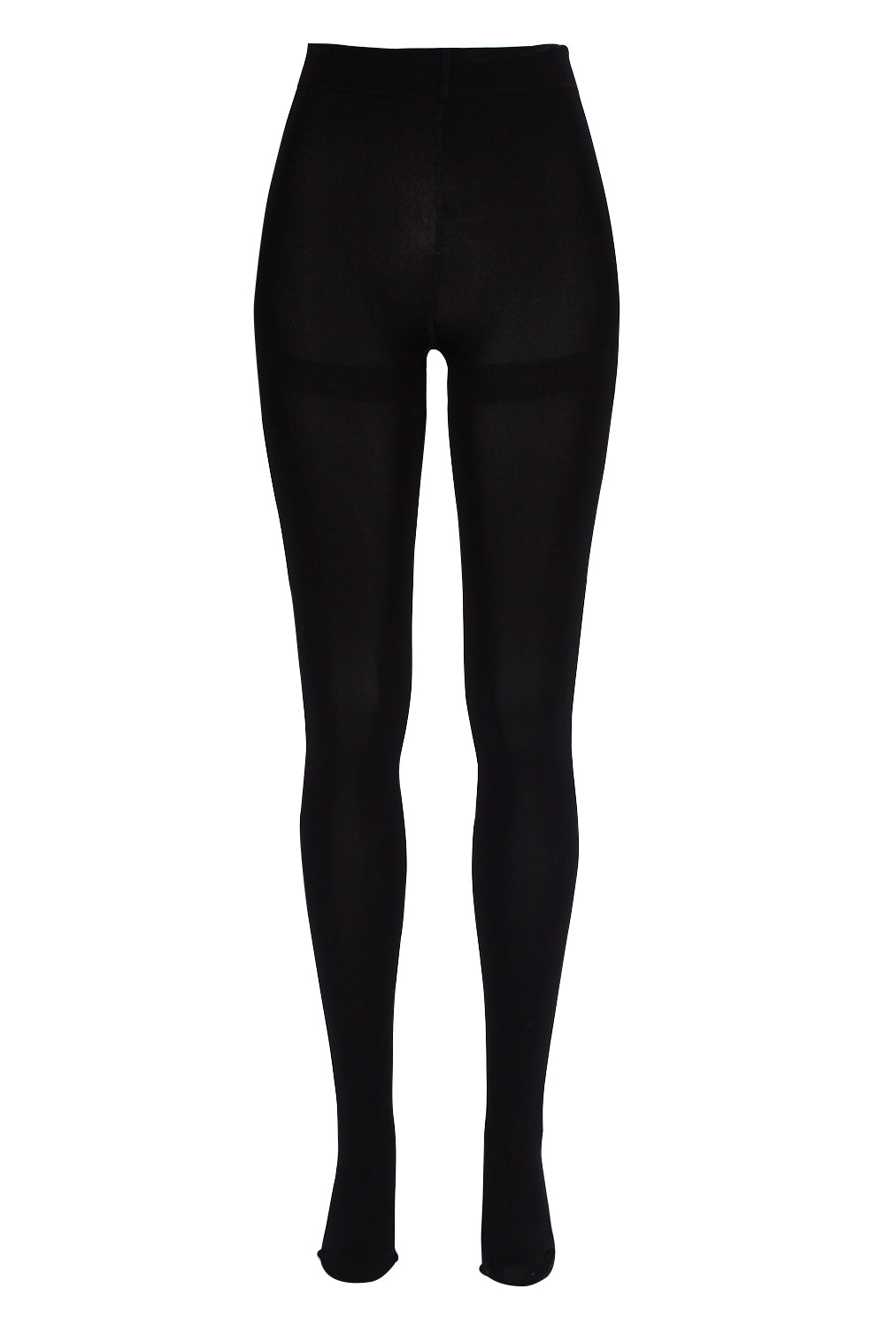 Product shot of the Velvet Fleece Tights in colour Black (Black), from the front