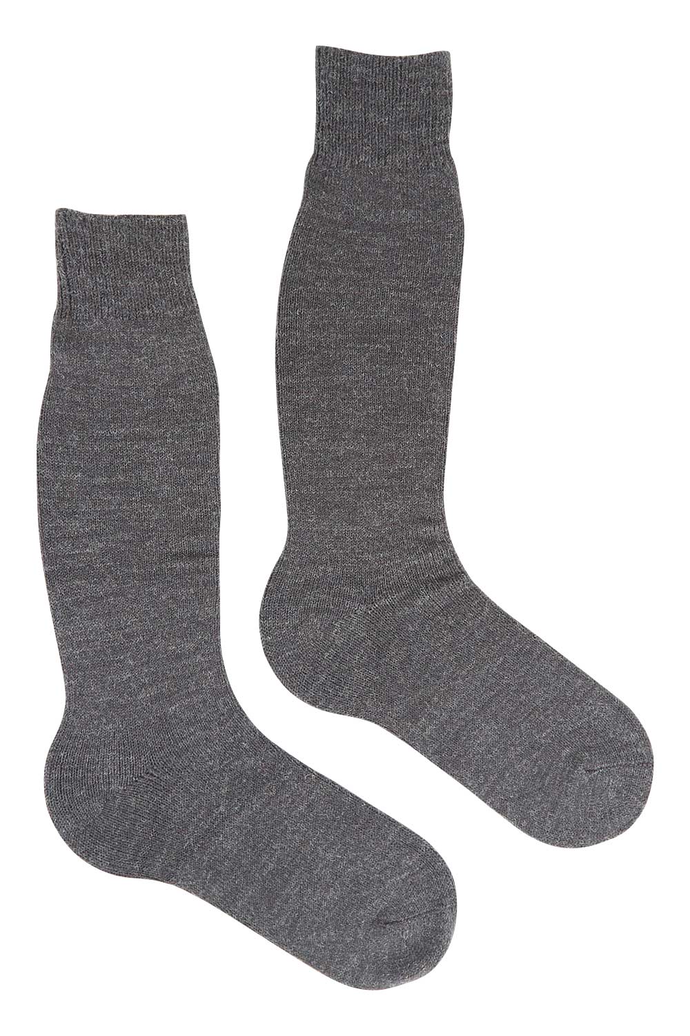 Product shot of the Wool Blend Knee High Boot Sock 2P in colour Charcoalbk (Black), from the front