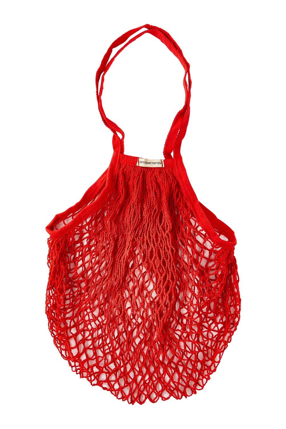 Product shot of the Shopping String Bag in colour Red (Red), from the front