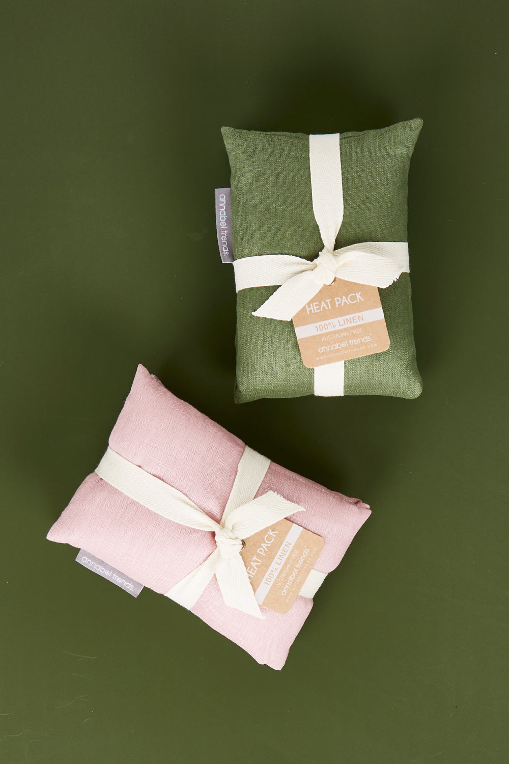 A model wearing size OneSize of the Australian Made Linen Heat Pillow in colour Rosepink (Pink), from the front, showing the whole outfit