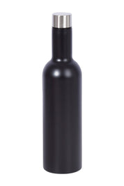 Product shot of the Matte Wine Bottle in colour Black (Black), from the front
