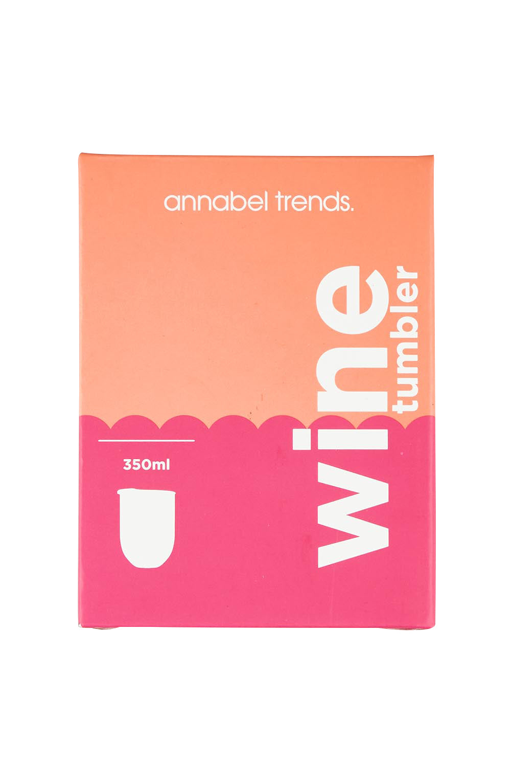 Product shot of the Stainless Steel 350Ml Wine Tumbler in colour Orangepink, from the front