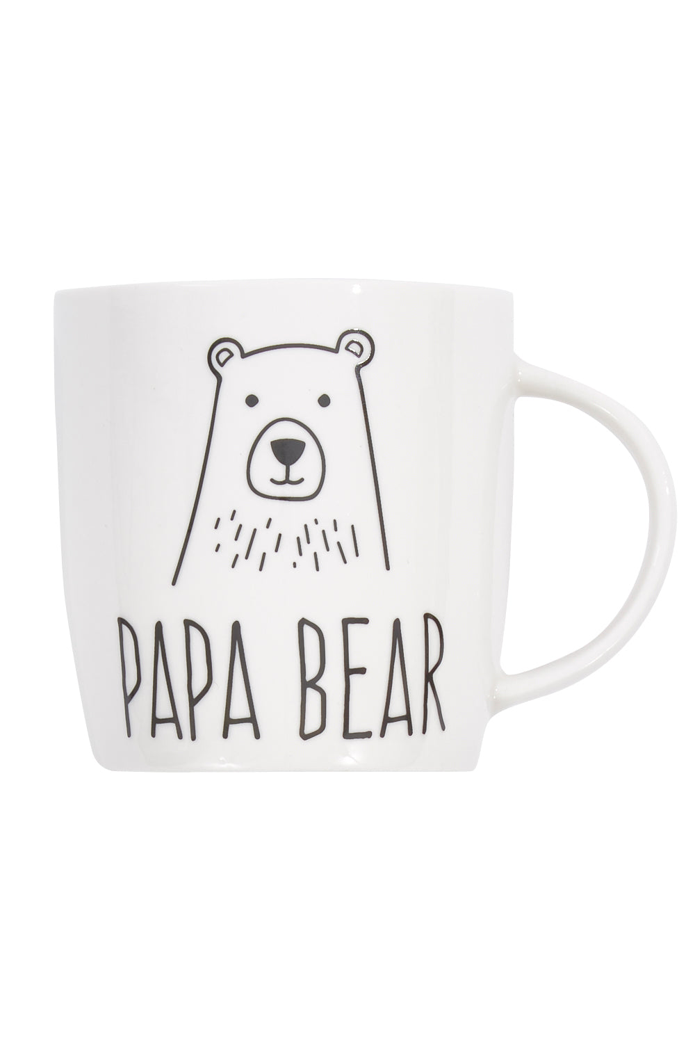 Product shot of the Dad Ceramic Coffee Mug in colour PapaBear (White), from the front