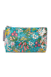 Product shot of the Small Cosmetics Bag in colour Flowerfld (Pink), from the front