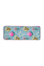 Product shot of the Cotton Eye Rest Pillow in colour Wildflower (Blue), detail