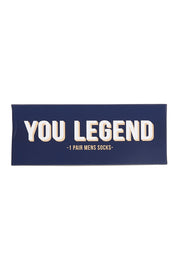 Product shot of the Mens Boxed Plush Socks in colour YouLegend (Blue), from the front