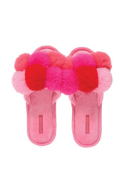 Product shot of the Pom Pom Slipper in colour Pinkmulti (Pink), detail