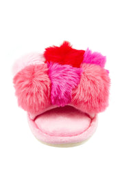 Product shot of the Pom Pom Slipper in colour Pinkmulti (Pink), detail