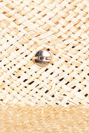 Product shot of the Leonora Bao Straw Sun Hat in colour Natural, detail