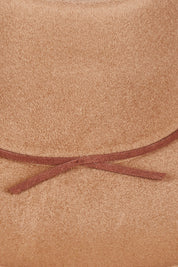 Product shot of size OneSize of the Coolibah Australian Wool Hat in colour Nut, detail