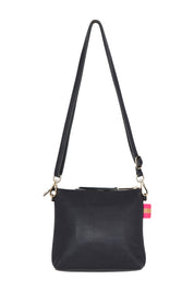 Product shot of the Alexis Leather Crossbody in colour Black (Black), from the front
