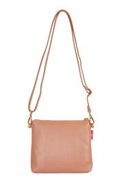 Product shot of the Alexis Leather Crossbody in colour Rosette (Pink), from the back