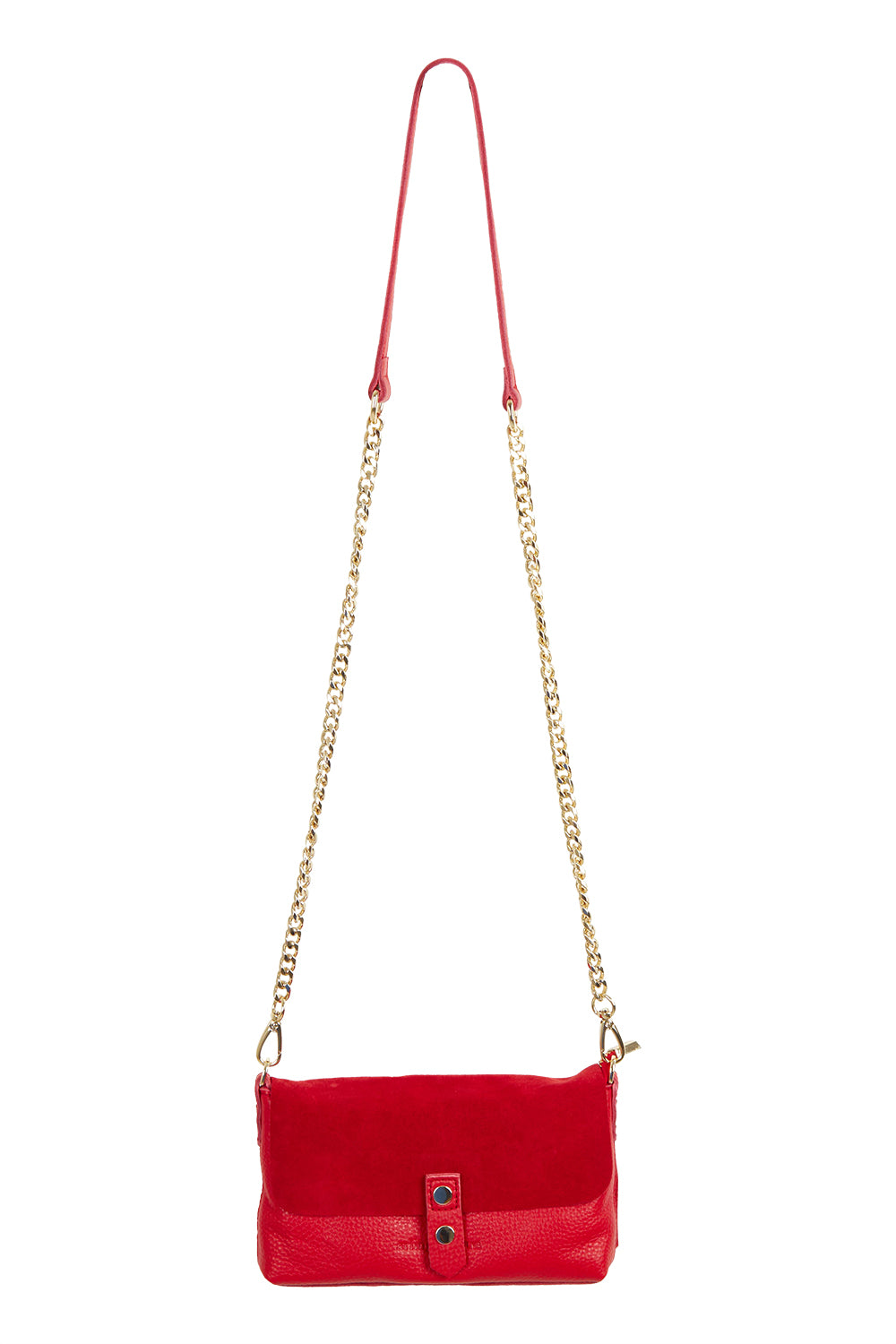 Product shot of the Paige Leather Wallet in colour Red (Red), from the front